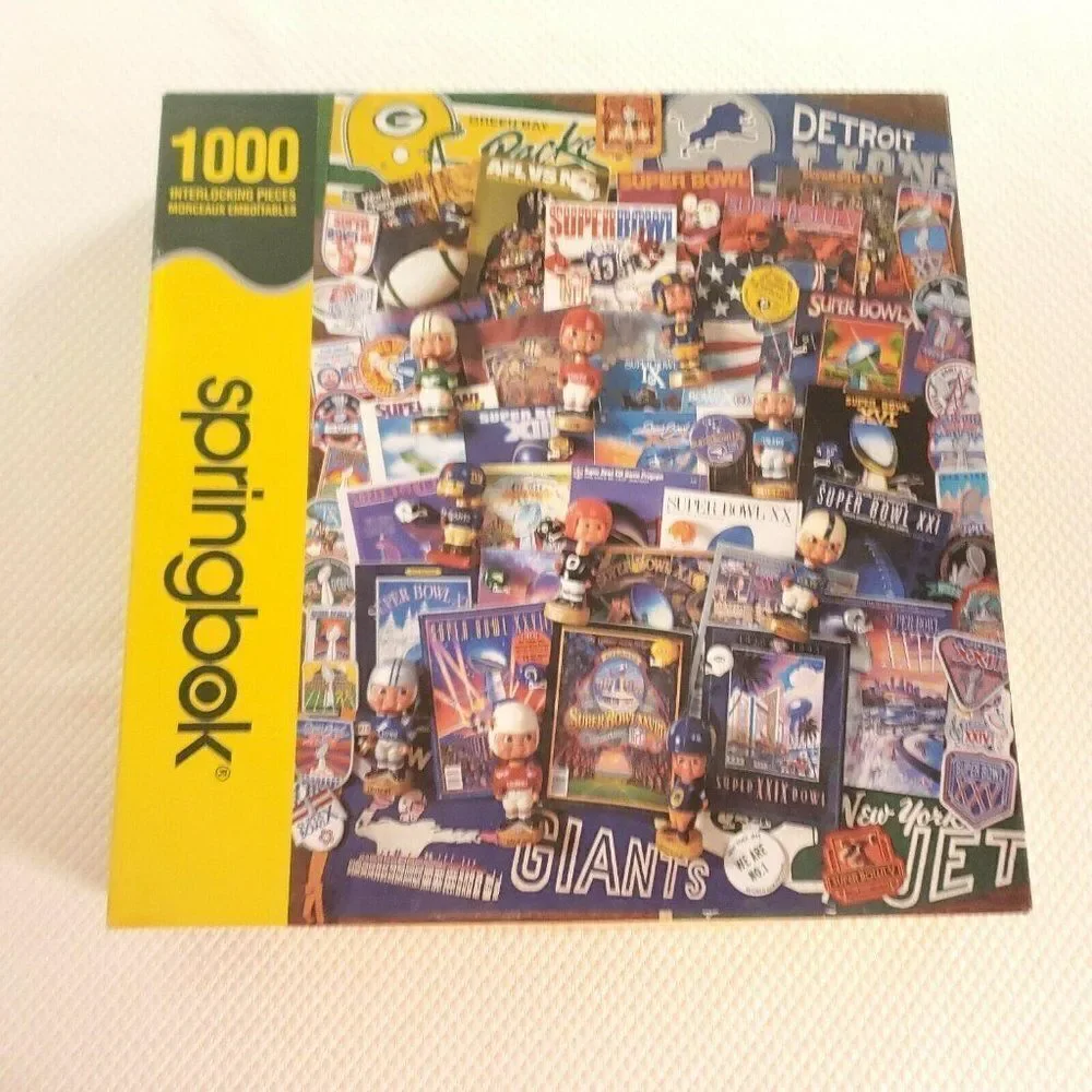 Springbok Football Fantasy Jigsaw Puzzle 1000 PC Superbowl Bobble Head Collage
